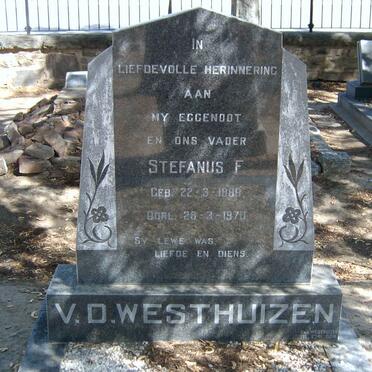 WESTHUIZEN Stefanus F., v.d. 1889-1970