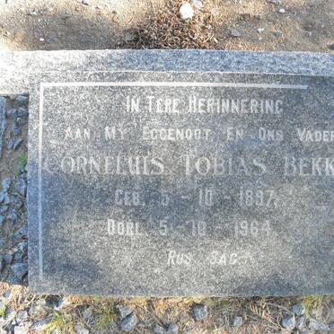 BEKKER Corneluis Tobias 1897-1964