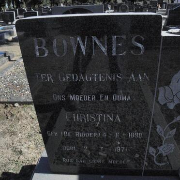 BOWNES Christina nee De RIDDER 1890-1971