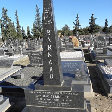 BARNARD Martinus Christoffel 1959-1981
