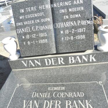 BANK Daniel C.P., van der 1915-1988 &amp; Catharina P. 1917-1988 :: VAN DER  BANK Daniel Coenraad 1984-1984