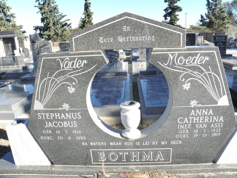 BOTHMA Stephanus Jacobus 1916-1986 &amp;  Anna Catherina VAN ASS 1923-2009