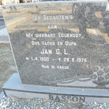 BASSON Jan G.L. 1900-1975