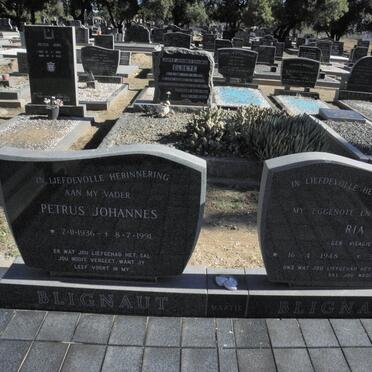 BLIGNAUT Petrus Johannes 1936-1991 &amp;  Ria VISAGIE 1948-1972