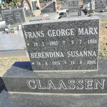 CLAASSEN Frans George Marx 1903-1988 &amp; Berendina Susanna 1915-2005