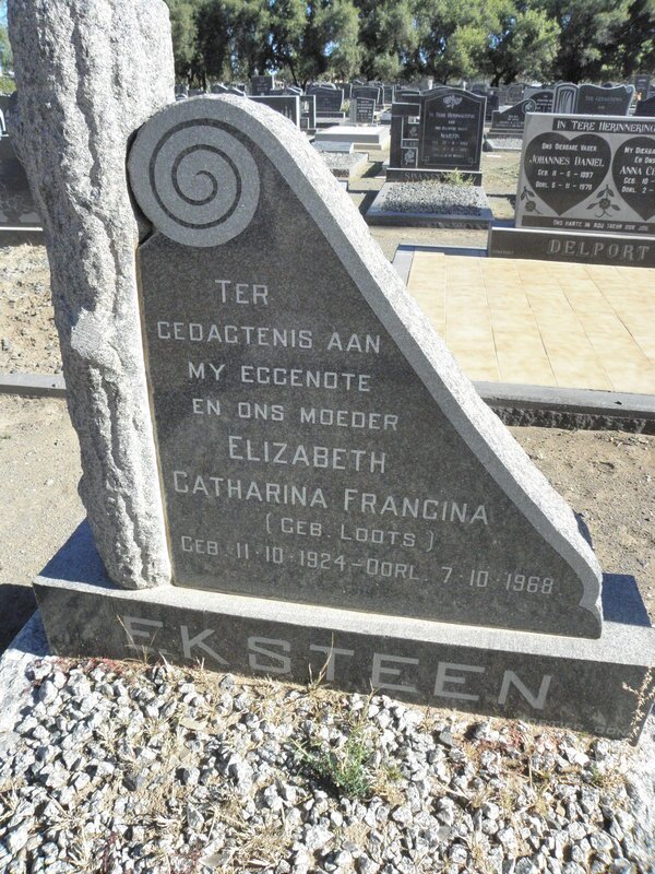 EKSTEEN Elizabeth Catharina Francina nee LOOTS 1924-1968