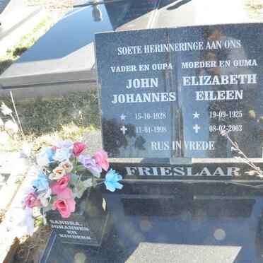 FRIESLAAR John Johannes 1928-1998 &amp; Elizabeth Eileen 1925-2003