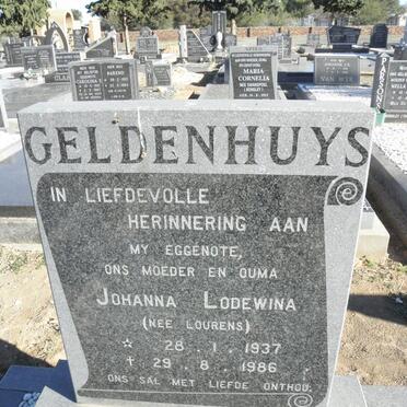 GELDENHUYS Johanna Lodewina nee LOURENS 1937-1986