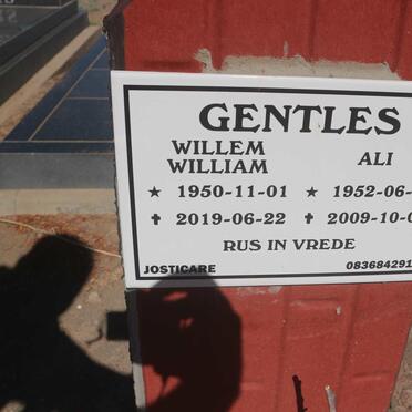 GENTLES Willem William 1950-2019 &amp; Ali 1952-2009