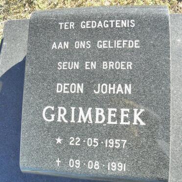 GRIMBEEK Deon Johan 1957-1991