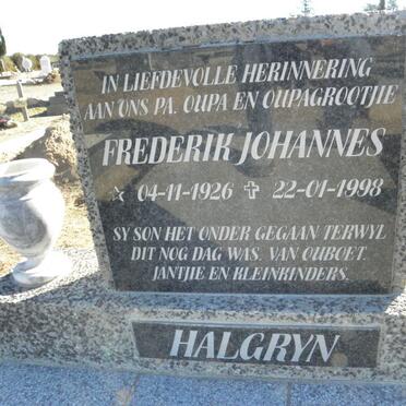 HALGRYN Frederik Johannes 1926-1998