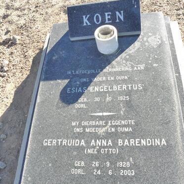 KOEN Esias Engelbertus 1925- &amp; Gertruida Anna Barendina OTTO 1928-2003
