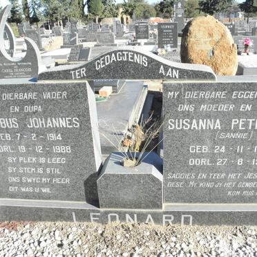 LEONARD Jakobus Johannes 1914-1988 &amp; Susanna Petronella 1908-1982