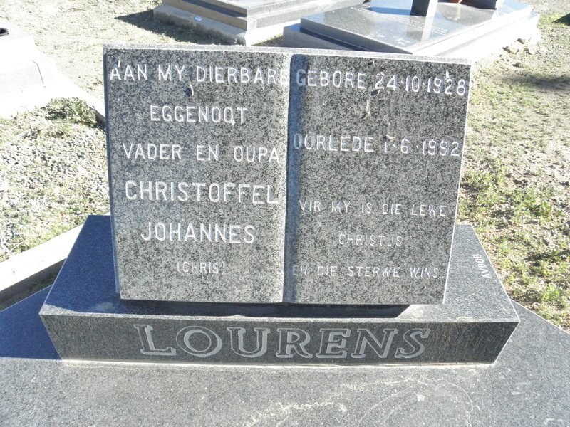 LOURENS Christoffel Johannes 1928-1992