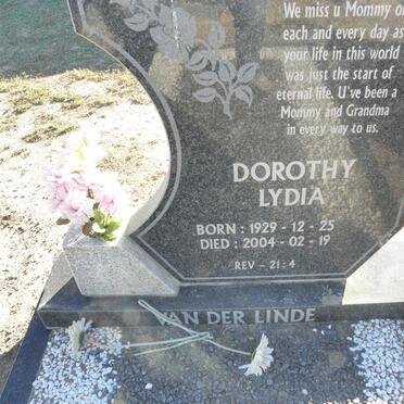 LINDE Dorothy Lydia, van der 1929-2004