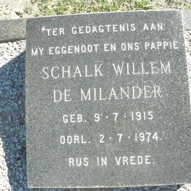 MILANDER Schalk Willem, De 1915-1974