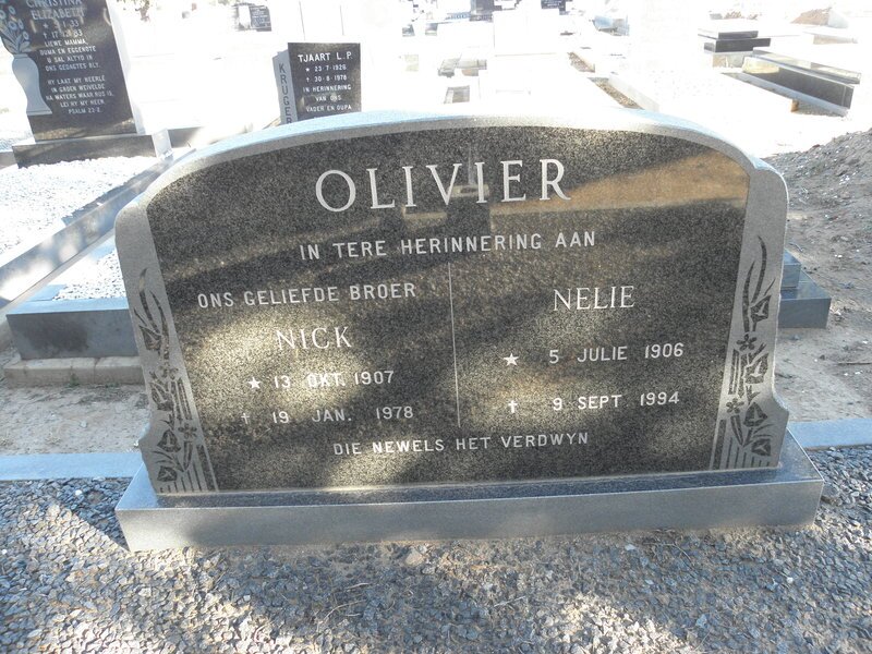 OLIVIER Nick 1907-1978 &amp; Nelie 1906-1994