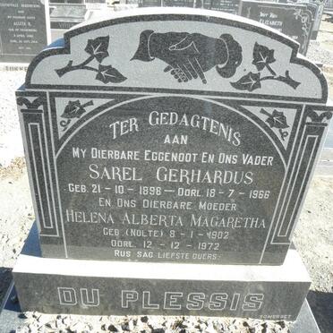 PLESSIS Sarel Gerhardus, Du 1898-1966 &amp; Helena Alberta Magaretha NOLTE 1902-1972