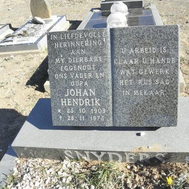 SNYDERS Johan Hendrik 1909-1975