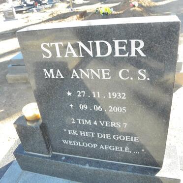 STANDER Jan Hendrik 1930-2001 &amp; Anne C.S. 1932-2005 