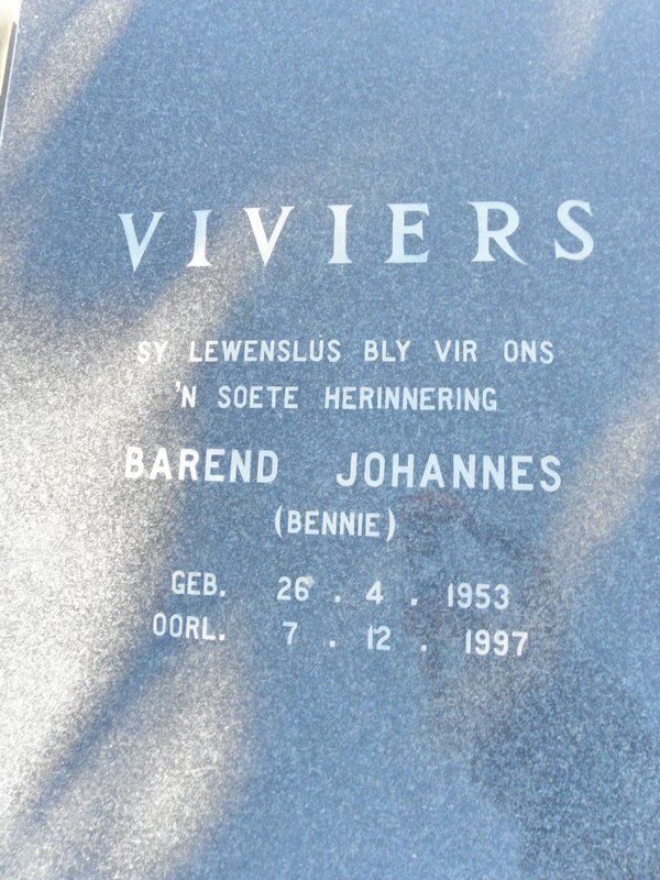 VIVIERS Barend Johannes 1953-1997