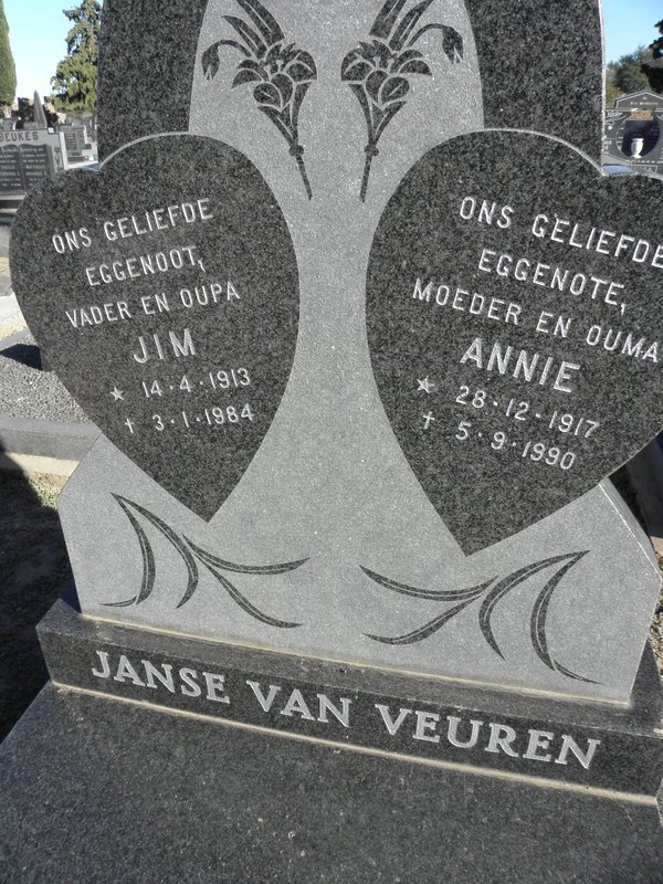 VEUREN Jim, Janse van 1913-1984 &amp; Annie 1917-1990