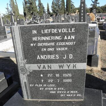 WYK Andries J.D., van 1926-1980