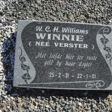 WILLIAMS W.C.H. nee VERSTER 1931-2001