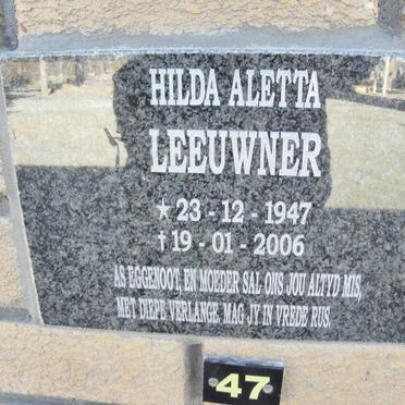 LEEUWNER Hilda Aletta 1947-2006