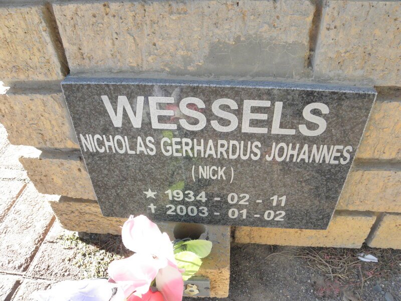 WESSELS Nicholas Gerhardus Johannes 1934-2003