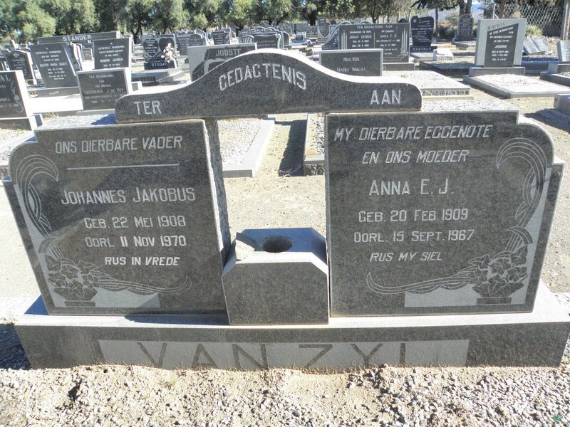 ZYL Johannes Jakobus, van 1908-1970 &amp; Anna E.J. 1909-1967