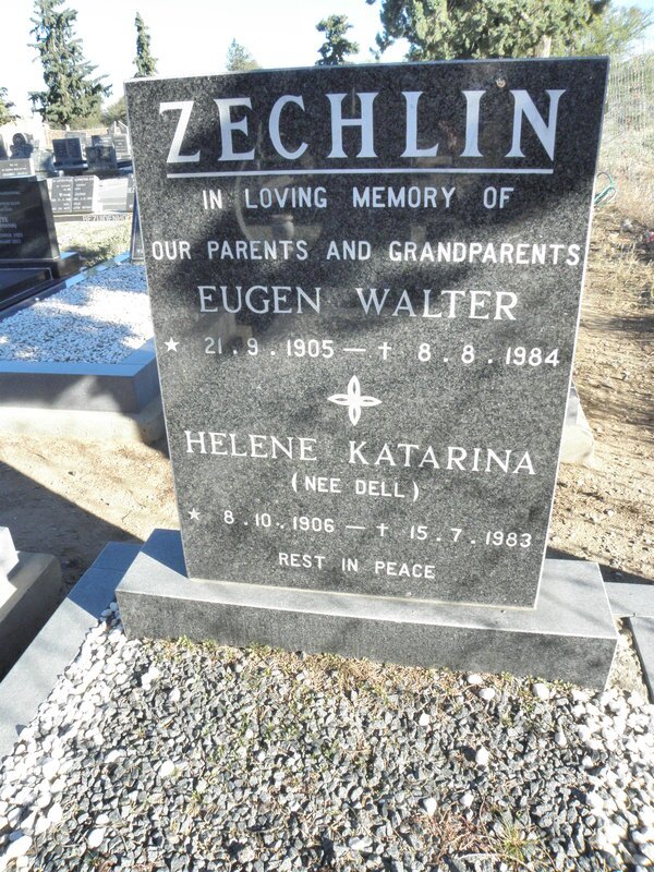 ZECHLIN Eugen Walter 1905-1984 &amp; Helene Katarina DELL 1906-1983