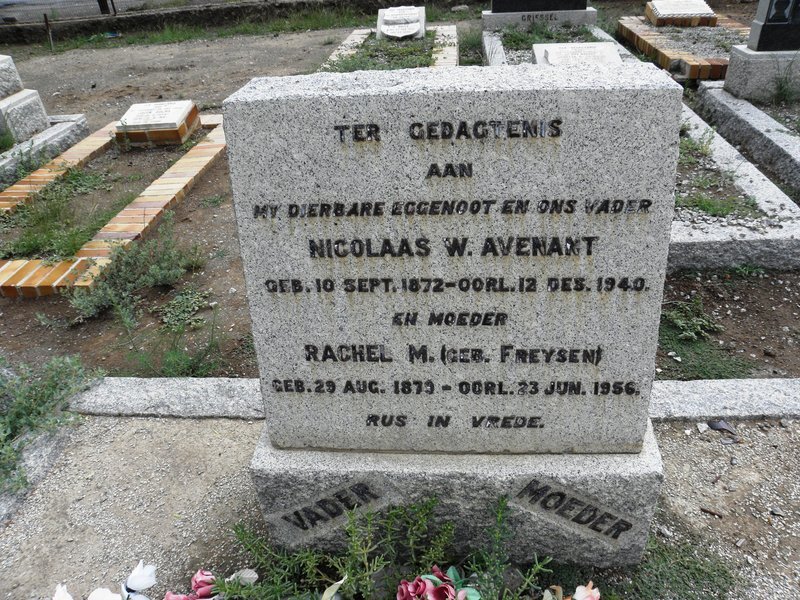AVENANT Nicolaas W. 1872-1940 &amp; Rachel M. FREYSEN 187?-1956