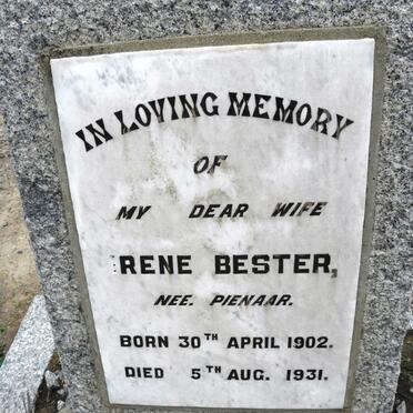 BESTER Irene nee PIENAAR 1902-1931