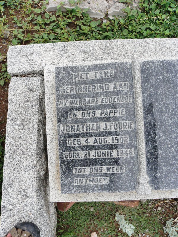 FOURIE Jonathan J. 1902-1946