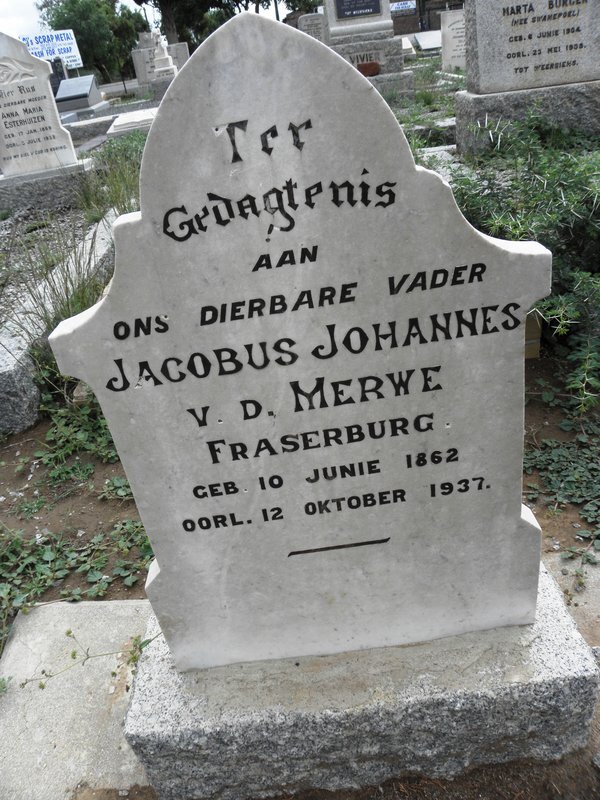 MERWE Jacobus Johannes, v.d. 1862-1937