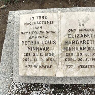 MINNAAR Elizabeth Margaretha nee NOLTE 1898-1964 :: MINNAAR Petrus Louis 1926-1954