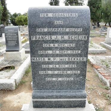 SCHEUN Francis J.H. 1871-1952 &amp; Maria M.P. BEKKER 1869-1925