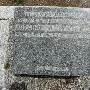 VILLIERS Abraham A., de  -1943