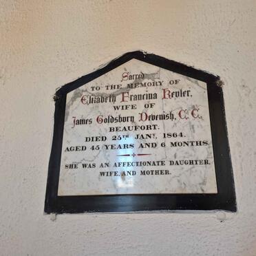 DEVENISH Elizabeth Francina nee KEULER -1864