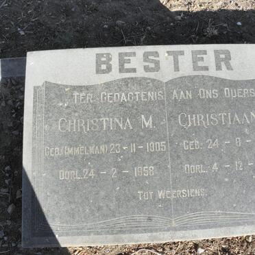 BESTER Christiaan J. 1897-1967 &amp; Christina M. 1905-1958