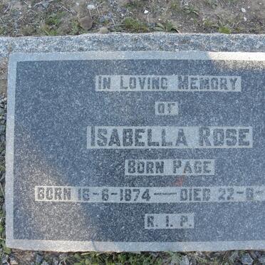 ROSE Isabella nee PAGE 1874-1958
