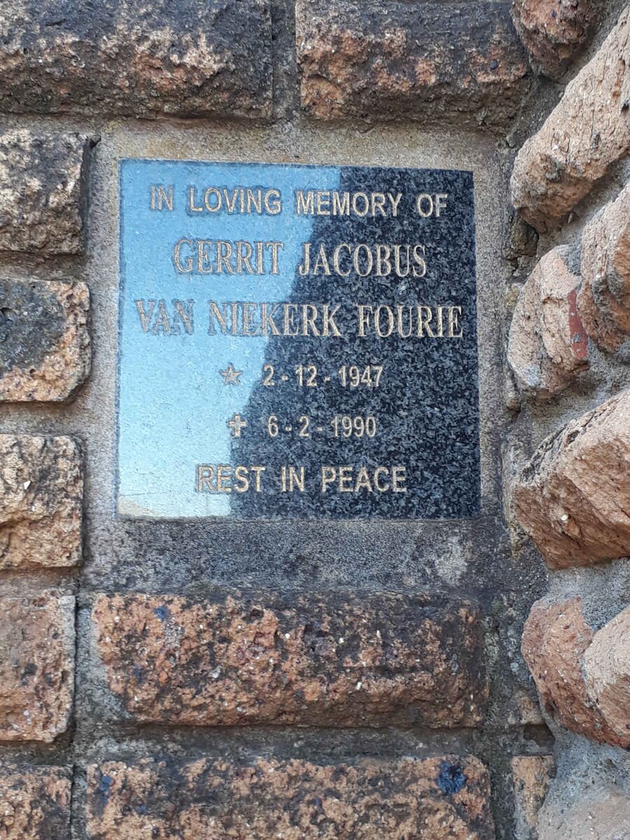 FOURIE Gerrit Jacobus van Niekerk 1947-1990