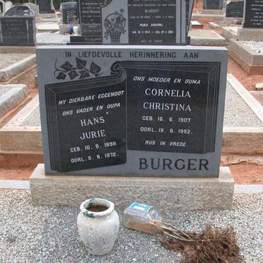 BURGER Hans Jurie 1898-1972 &amp; Cornelia Christina 1907-1992