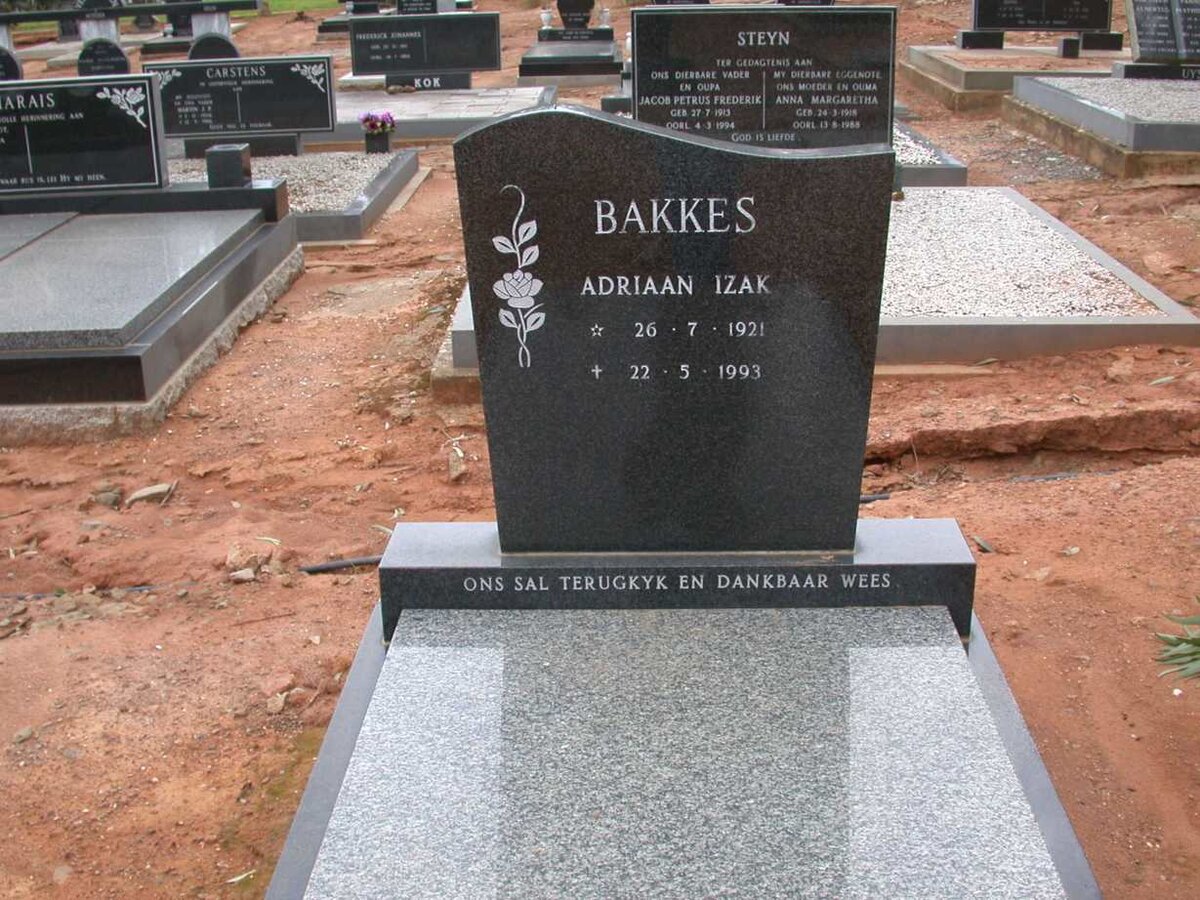 BAKKES Adriaan Izak 1921-1993