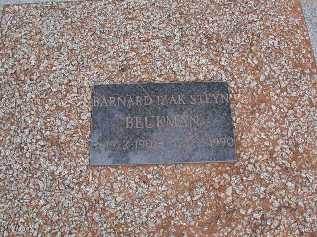 BEUKMAN Barnard Izak Steyn 1901-1990