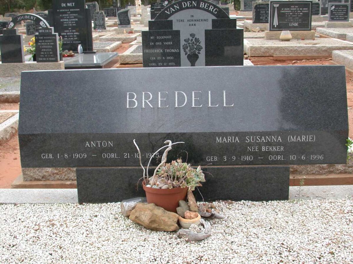 BREDELL Anton 1909-1975 &amp; Maria Susanna BEKKER 1910-1996