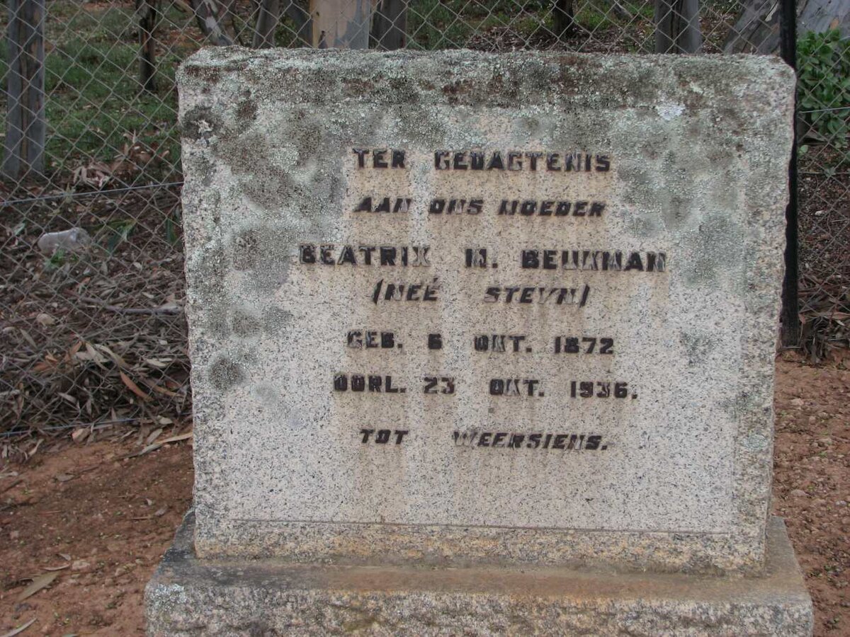 BEUKMAN Beatrix M. nee STEYN 1872-1936