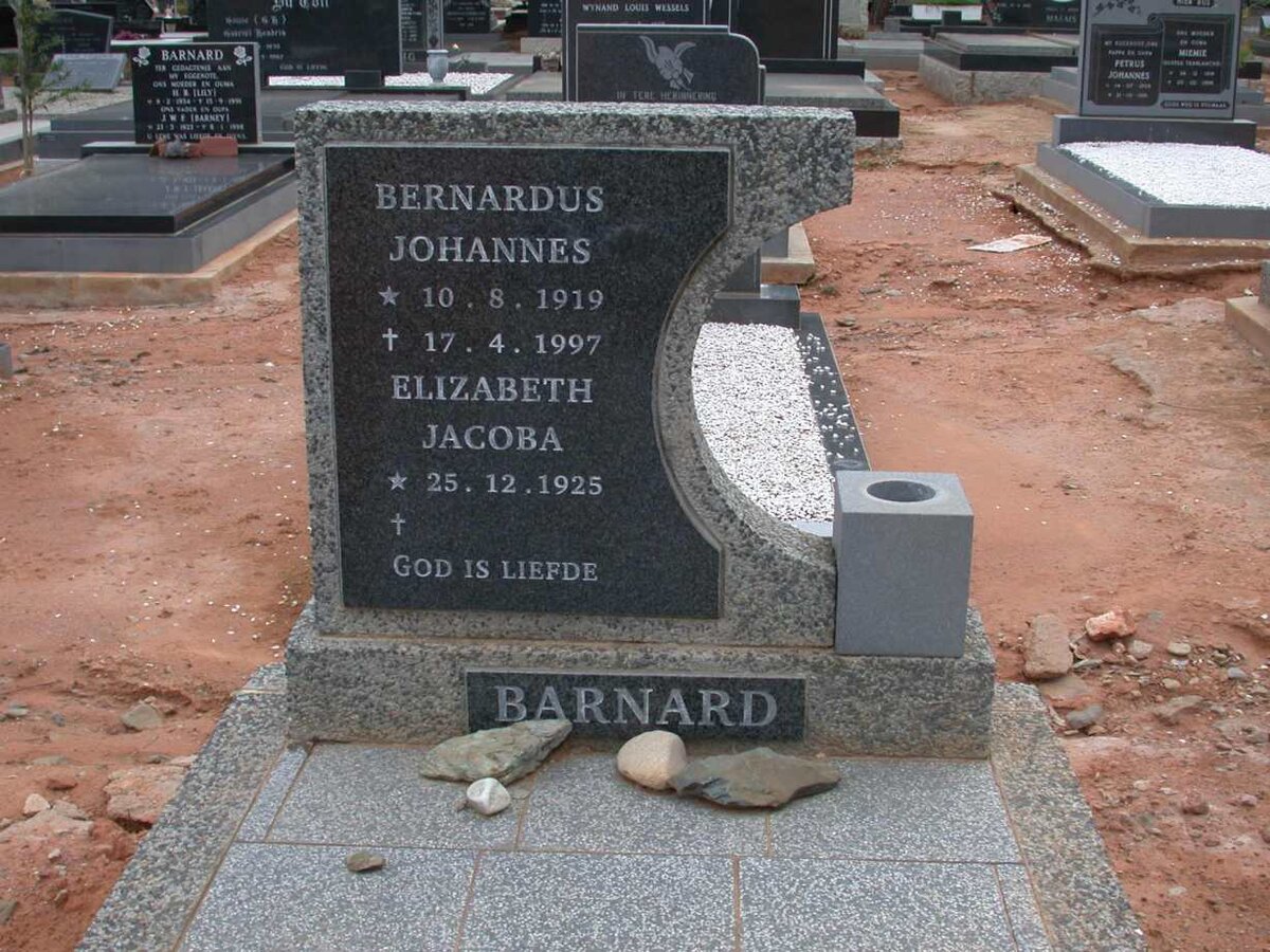 BARNARD Bernardus Johannes 1919-1997 &amp; Elizabeth Jacoba 1925-