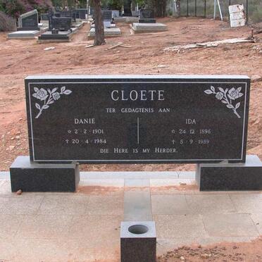 CLOETE Danie 1901-1984 &amp; Ida 1896-1989